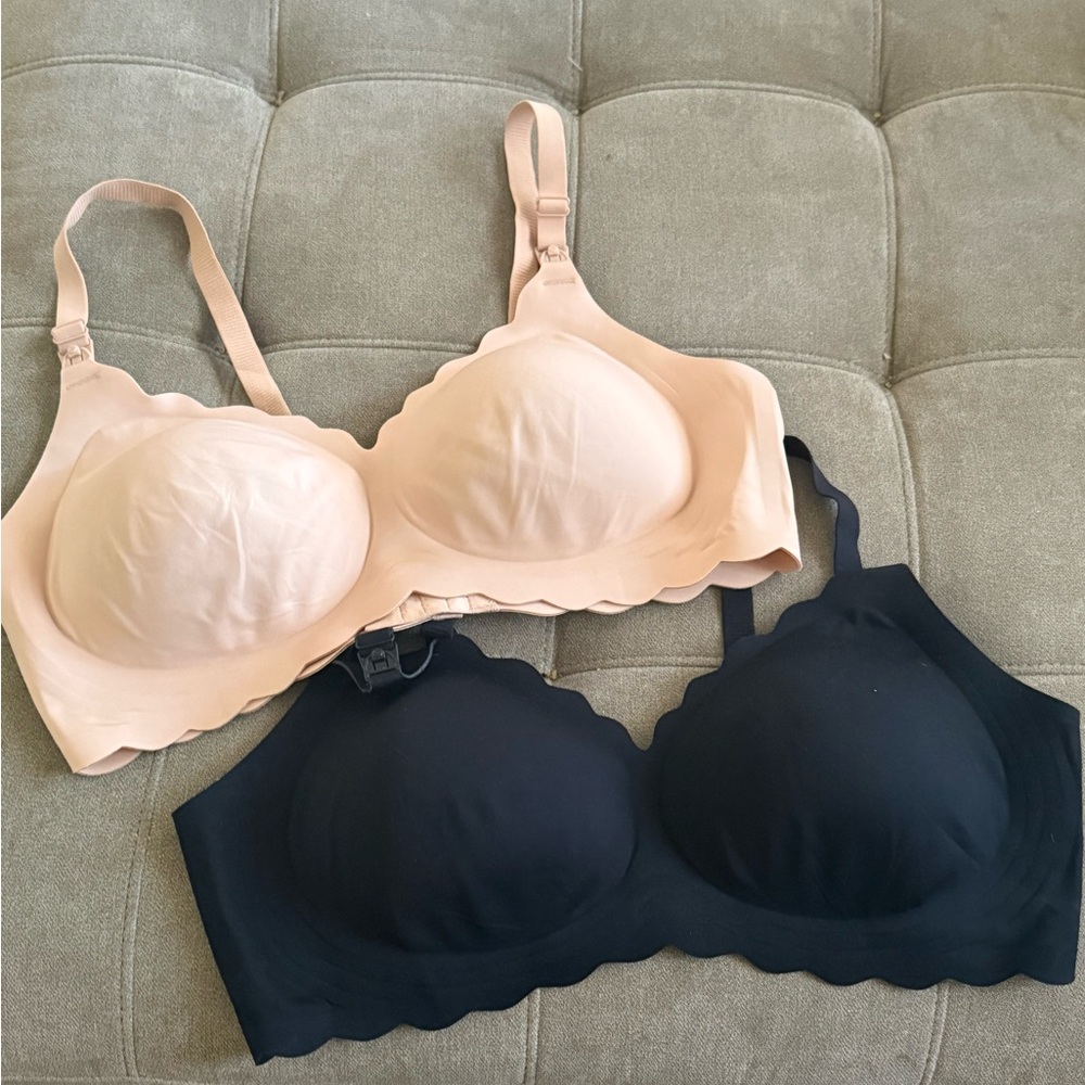 Momcozy Scalloped Nursing Black/ Nude Bras 3X